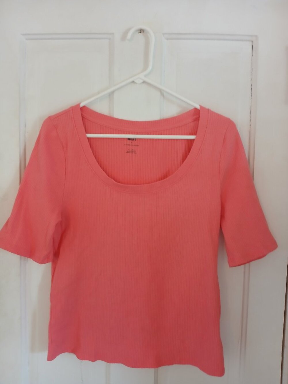 Anthropologie Women's XL Pink Top 95% Cotton 5% Spandex
